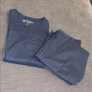 Gray Scrub Top and Bottom